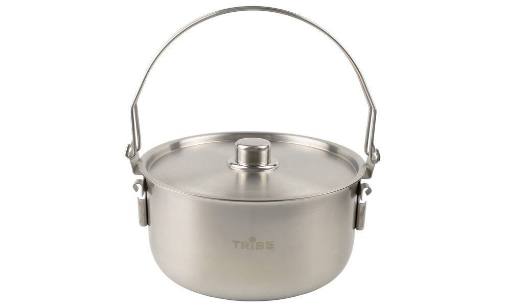 Туристичний казанок з ніжками для вогнища Tribe Fire на  5,4 л, нержавіюча сталь, зображення 4