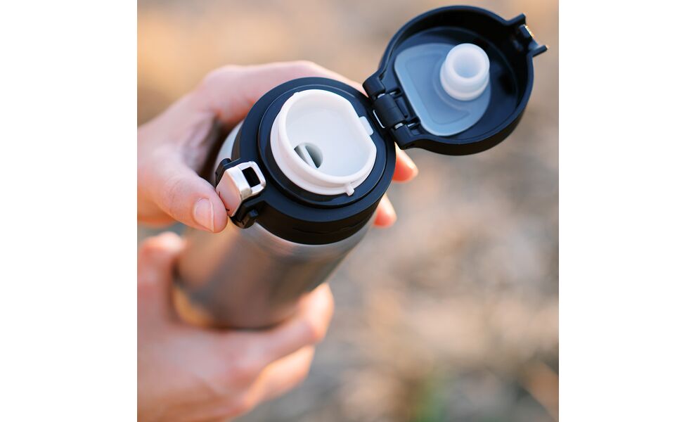 Термокружка для кави з поїлкою Tribe Motion (Grey) на 450 мл: герметична кришка, Об'єм: 450, Колір: Grey, зображення 10