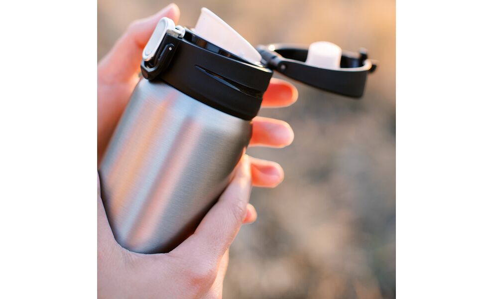 Термокружка для кави з поїлкою Tribe Motion (Grey) на 450 мл: герметична кришка, Об'єм: 450, Колір: Grey, зображення 9