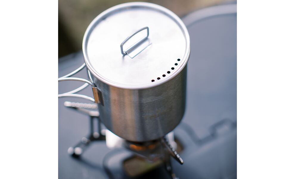 Туристична кружка з кришкою та складною ручкою Tribe Camping на 600 мл, нержавіюча сталь, зображення 9