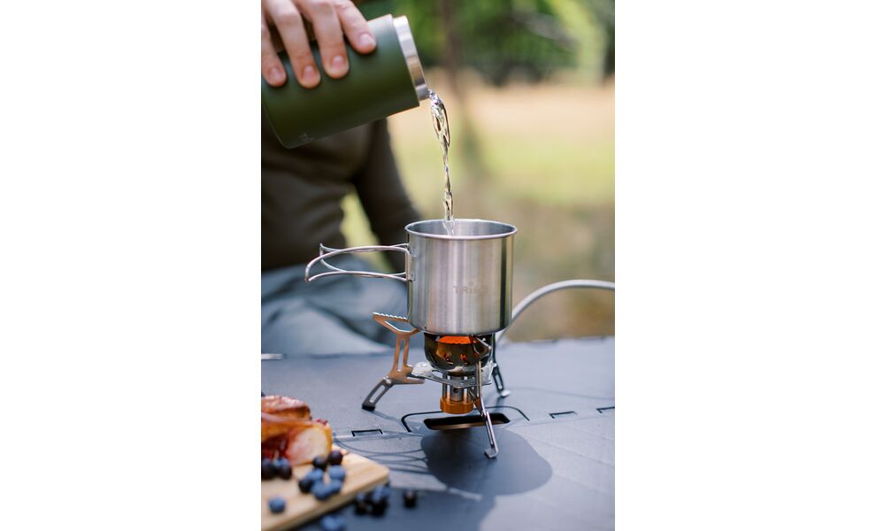 Туристична кружка з кришкою та складною ручкою Tribe Camping на 600 мл, нержавіюча сталь, зображення 12