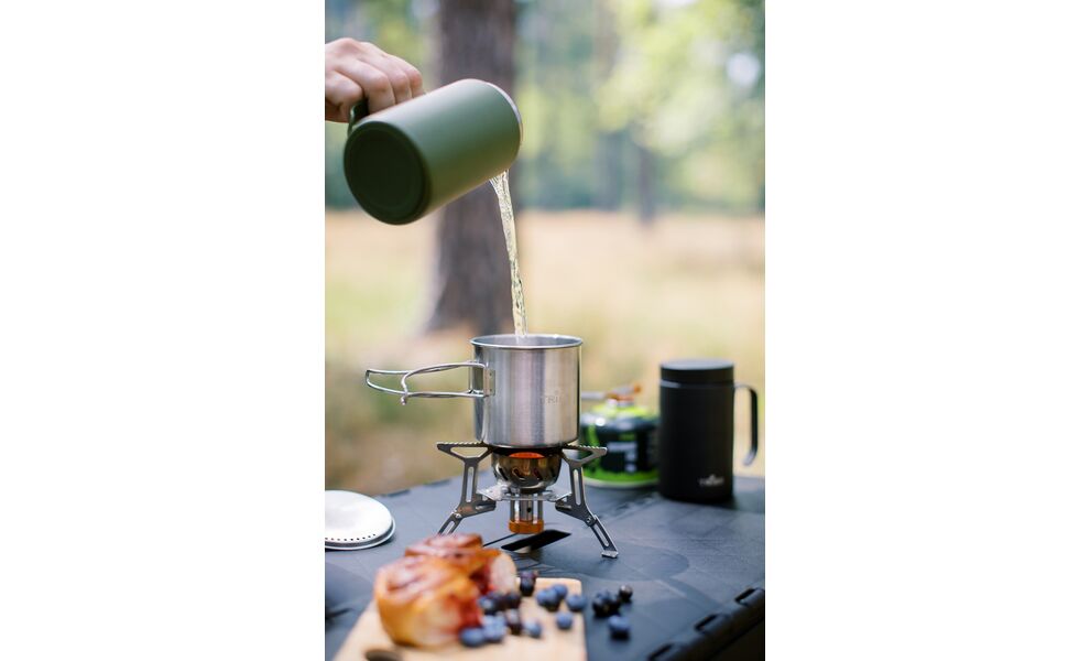 Туристична кружка з кришкою та складною ручкою Tribe Camping на 600 мл, нержавіюча сталь, зображення 13