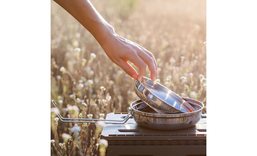 Похідний набір посуду з нержавіючої сталі Tribe Single Set на 1 особу: сковорода, миска, зображення 6