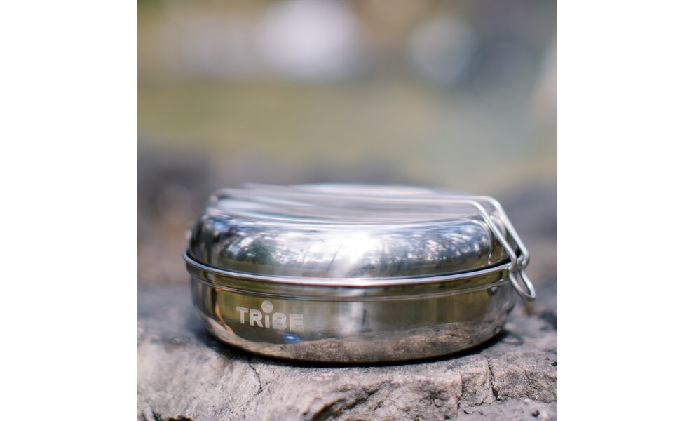 Похідний набір посуду з нержавіючої сталі Tribe Single Set на 1 особу: сковорода, миска, зображення 7