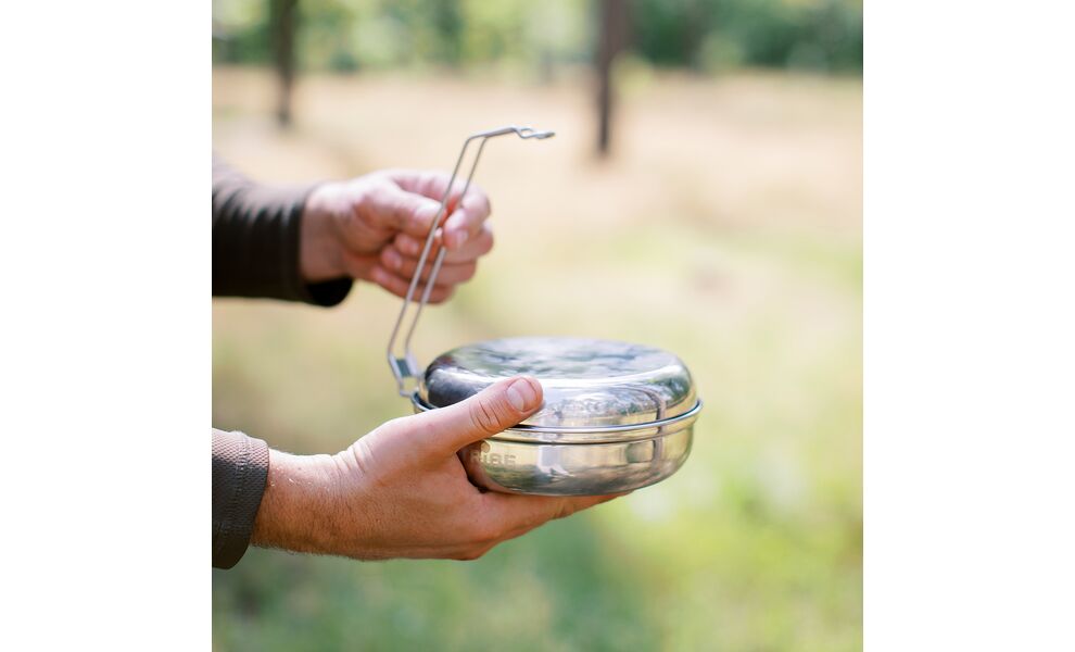 Похідний набір посуду з нержавіючої сталі Tribe Single Set на 1 особу: сковорода, миска, зображення 11