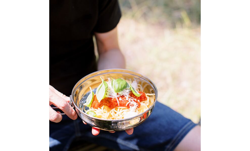 Похідний набір посуду з нержавіючої сталі Tribe Single Set на 1 особу: сковорода, миска, зображення 12