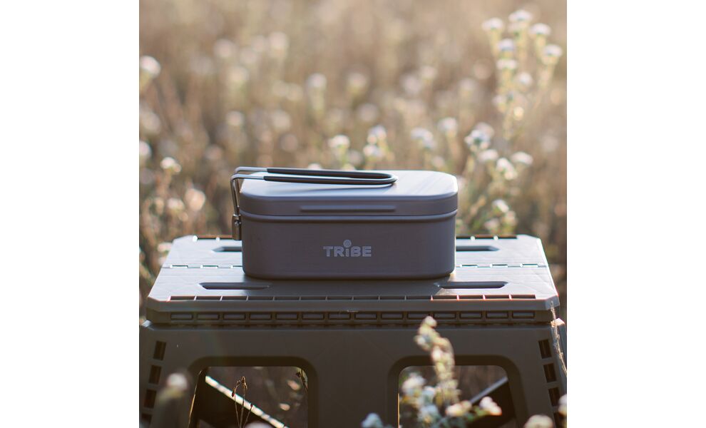 Складний туристичний контейнер для їжі зі складною ручкою Tribe Lunch Box Alu на 500 мл, анодований алюміній, зображення 6