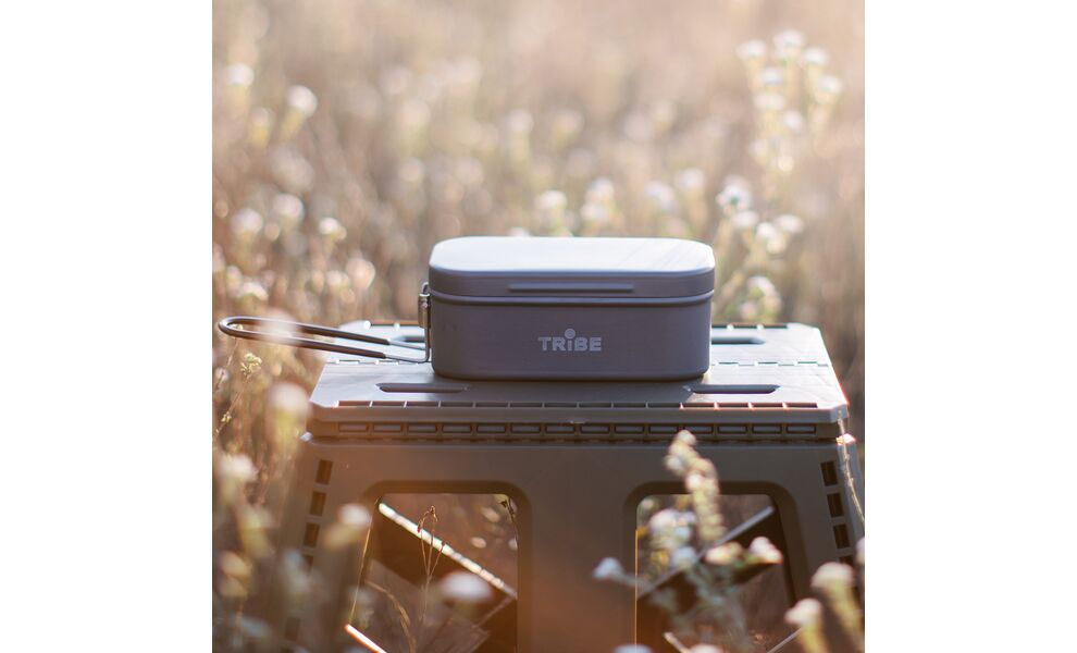 Складний туристичний контейнер для їжі зі складною ручкою Tribe Lunch Box Alu на 500 мл, анодований алюміній, зображення 7