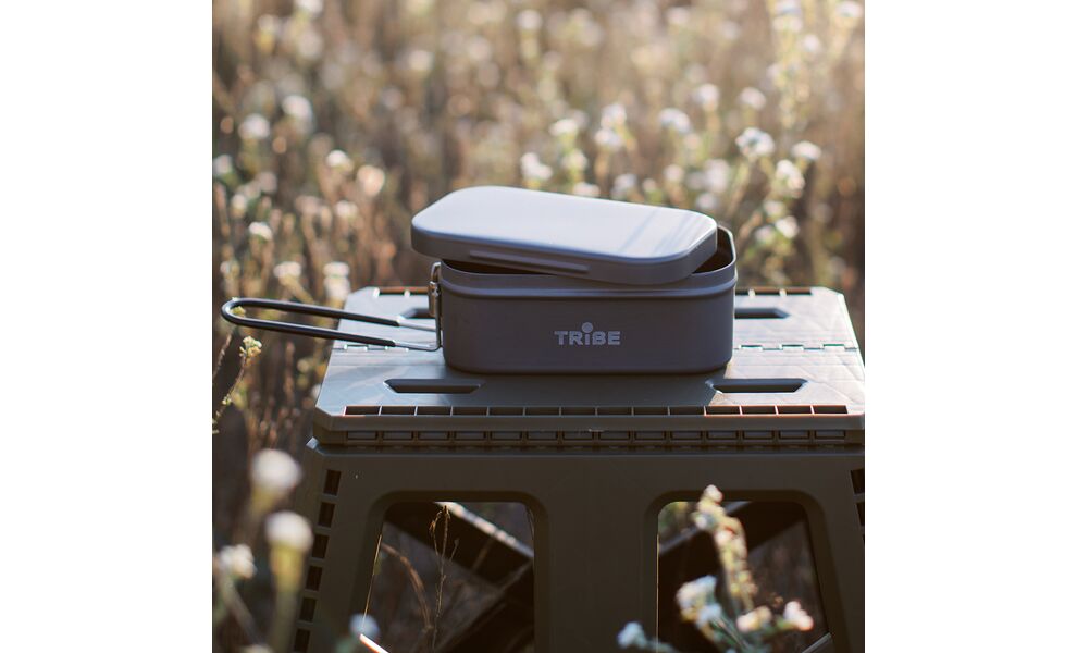 Складний туристичний контейнер для їжі зі складною ручкою Tribe Lunch Box Alu на 500 мл, анодований алюміній, зображення 9