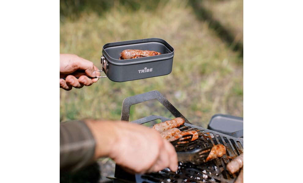 Складний туристичний контейнер для їжі зі складною ручкою Tribe Lunch Box Alu на 500 мл, анодований алюміній, зображення 13