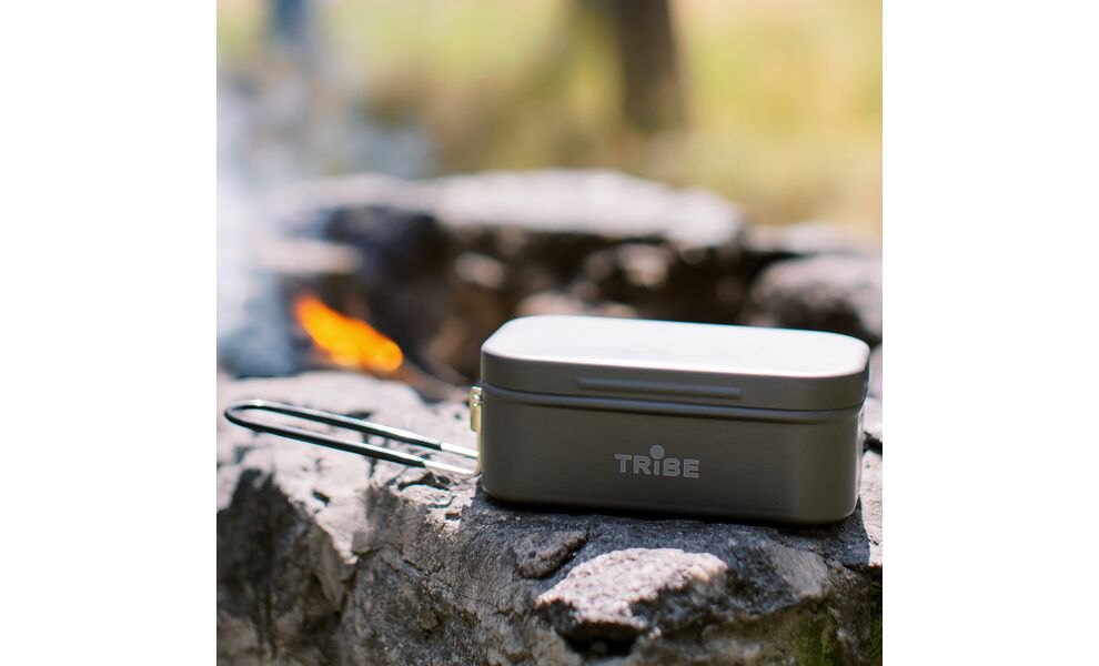 Складний туристичний контейнер для їжі зі складною ручкою Tribe Lunch Box Alu на 500 мл, анодований алюміній, зображення 17