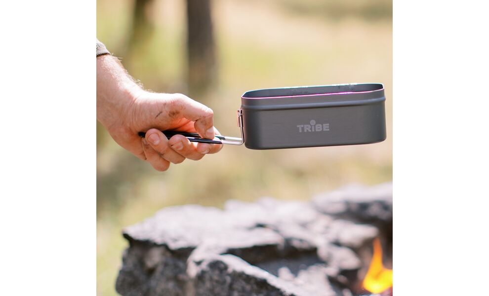 Складний туристичний контейнер для їжі зі складною ручкою Tribe Lunch Box Alu на 500 мл, анодований алюміній, зображення 18