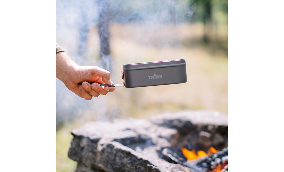 Складний туристичний контейнер для їжі зі складною ручкою Tribe Lunch Box Alu на 500 мл, анодований алюміній, зображення 19