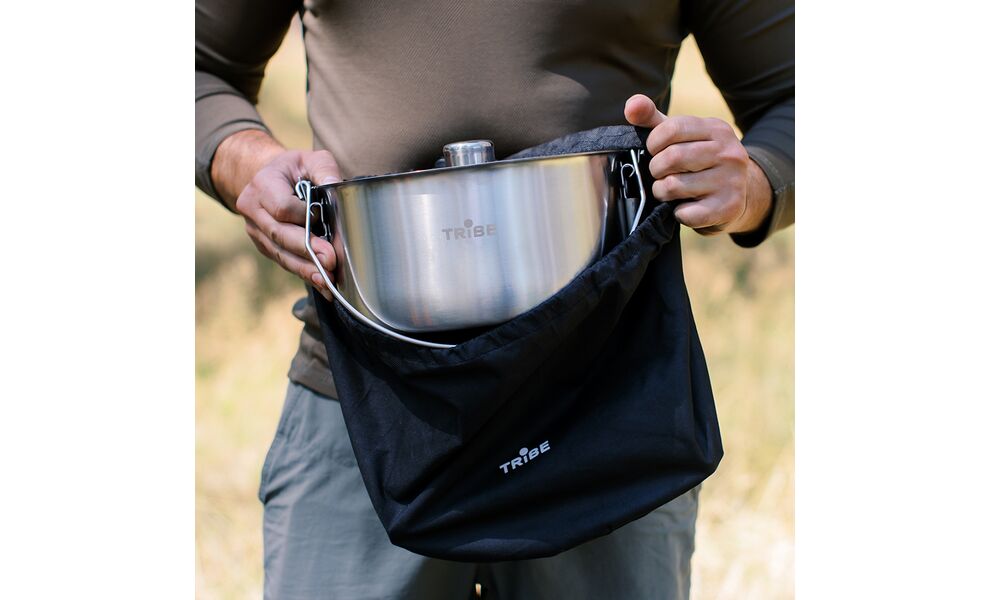 Туристичний казанок з ніжками для вогнища Tribe Fire на  5,4 л, нержавіюча сталь, зображення 10