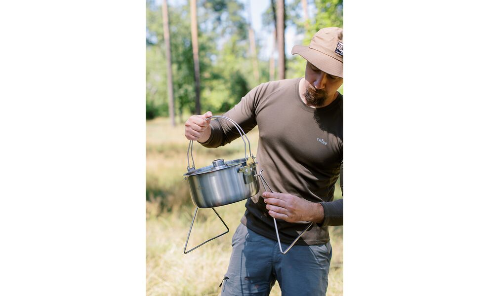 Туристичний казанок з ніжками для вогнища Tribe Fire на  5,4 л, нержавіюча сталь, зображення 13