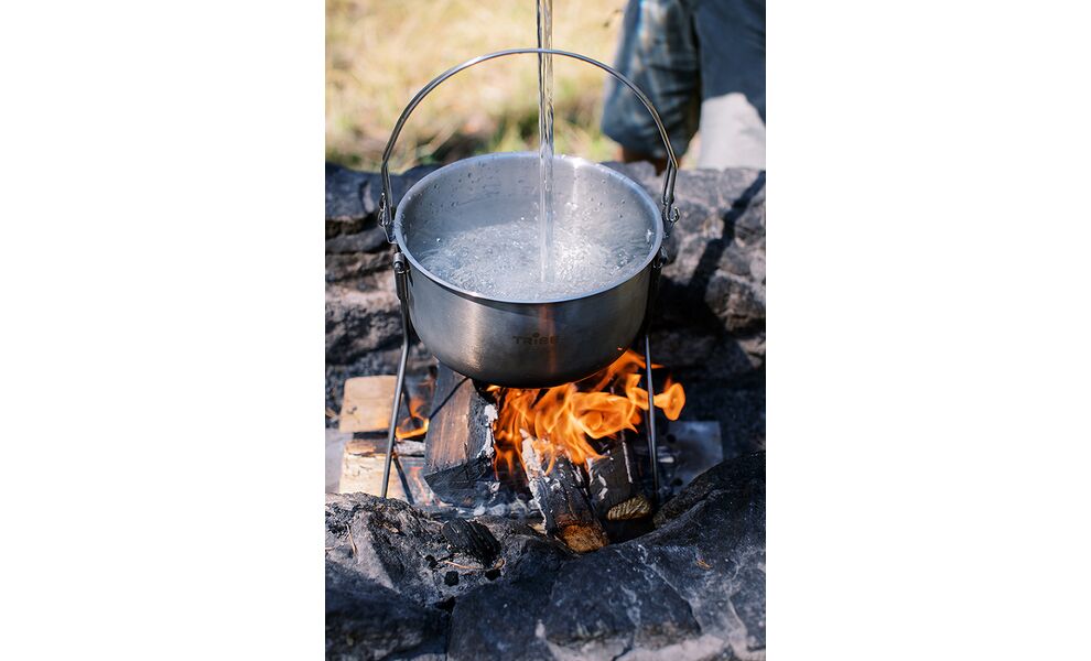 Туристичний казанок з ніжками для вогнища Tribe Fire на  5,4 л, нержавіюча сталь, зображення 18