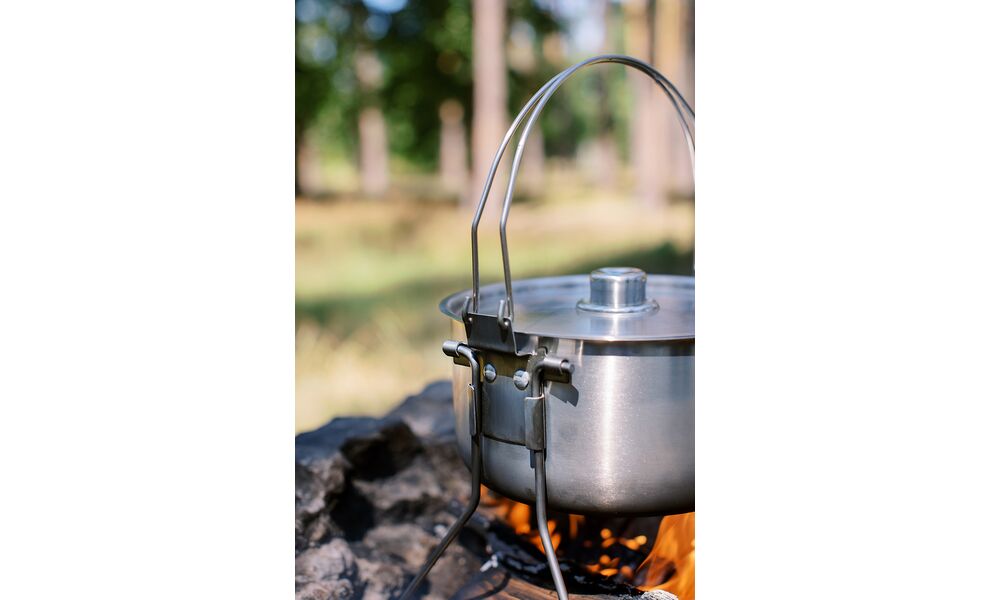 Туристичний казанок з ніжками для вогнища Tribe Fire на  5,4 л, нержавіюча сталь, зображення 19