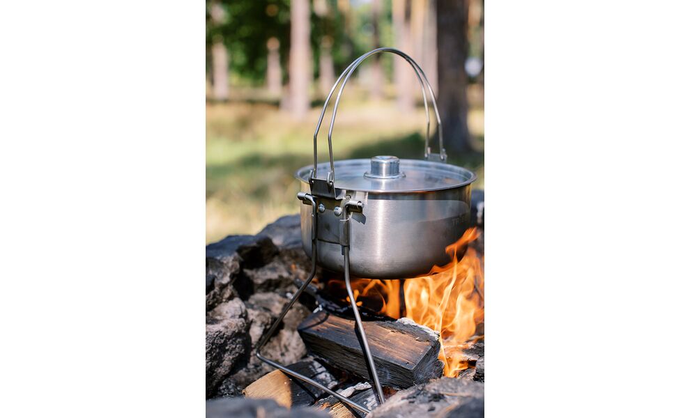 Туристичний казанок з ніжками для вогнища Tribe Fire на  5,4 л, нержавіюча сталь, зображення 20