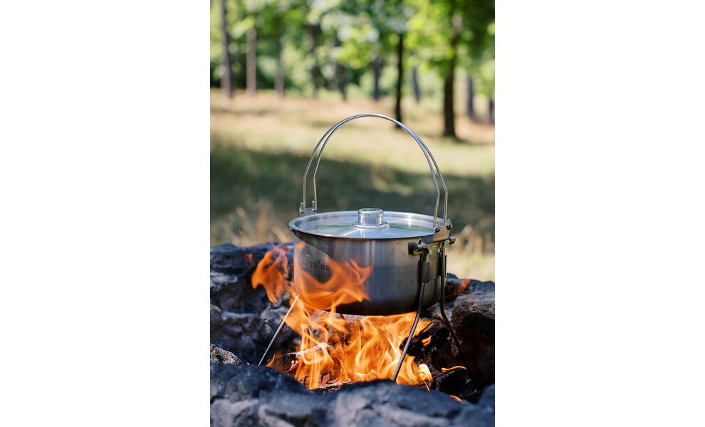 Туристичний казанок з ніжками для вогнища Tribe Fire на  5,4 л, нержавіюча сталь, зображення 21