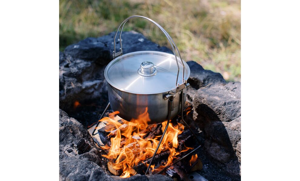 Туристичний казанок з ніжками для вогнища Tribe Fire на  5,4 л, нержавіюча сталь, зображення 22