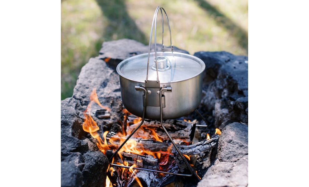 Туристичний казанок з ніжками для вогнища Tribe Fire на  5,4 л, нержавіюча сталь, зображення 23