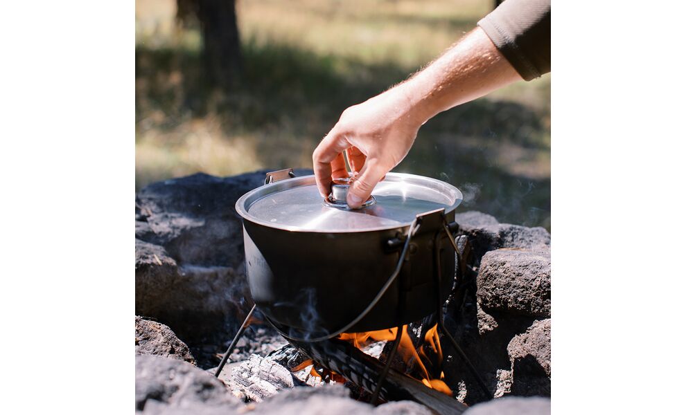 Туристичний казанок з ніжками для вогнища Tribe Fire на  5,4 л, нержавіюча сталь, зображення 24