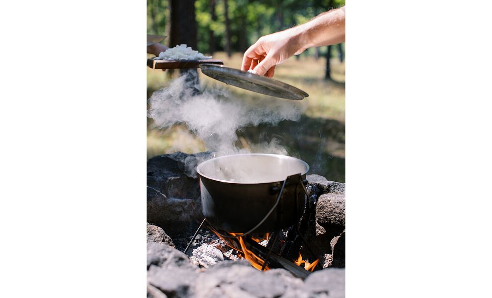 Туристичний казанок з ніжками для вогнища Tribe Fire на  5,4 л, нержавіюча сталь, зображення 25