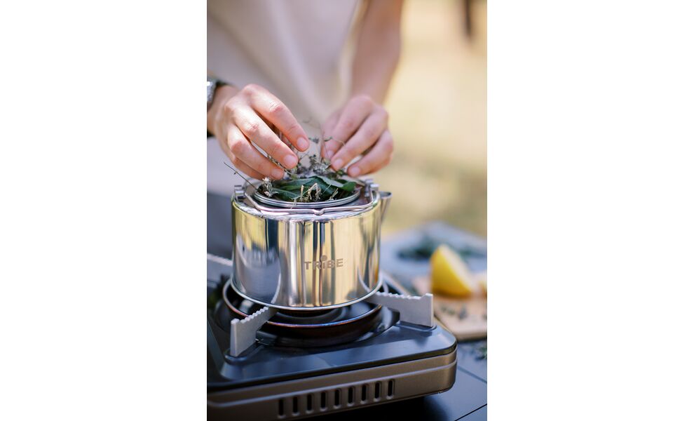 Туристичний чайник з заварником Tribe Kettle на 1,2 л, нержавіюча сталь, зображення 16