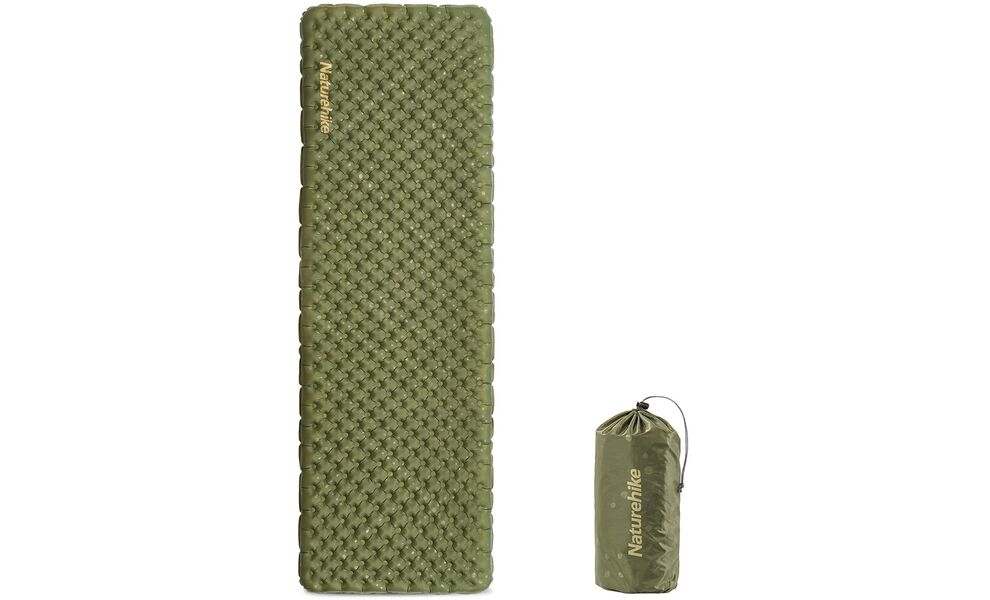 Надувний каремат Naturehike CNH22DZ018 - Rectangular M (Green): з мішком-насосом, Товщина: 7, Тип розміру: Rectangular M, Колір виробника: Green, зображення 2
