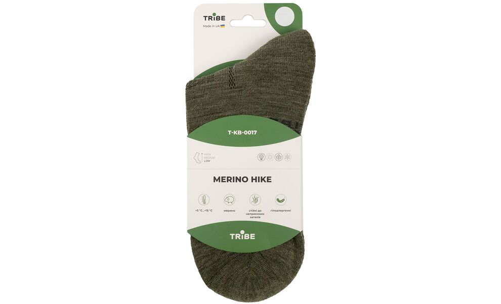 Трекінгові шкарпетки Tribe Merino Hike (Olive), Колір: Olive, Розмір: EU 44-46, зображення 9
