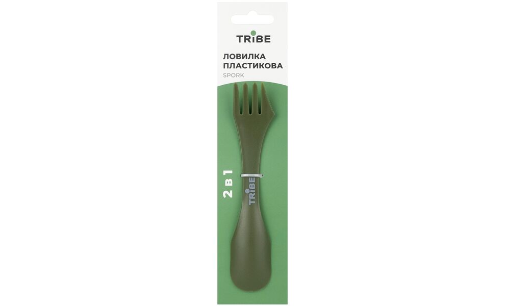 Туристична ложка-виделка Tribe Spork (Olive), харчовий пластик, Колір виробника: Olive, зображення 3