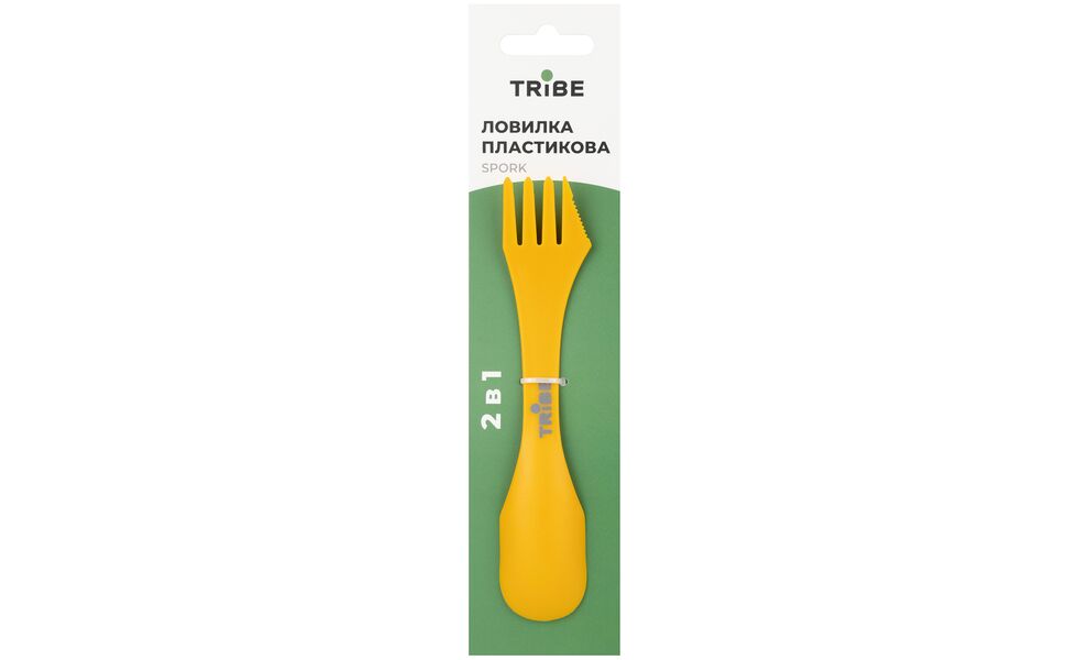 Туристична ложка-виделка Tribe Spork (Yellow), харчовий пластик, Колір виробника: Yellow, зображення 3