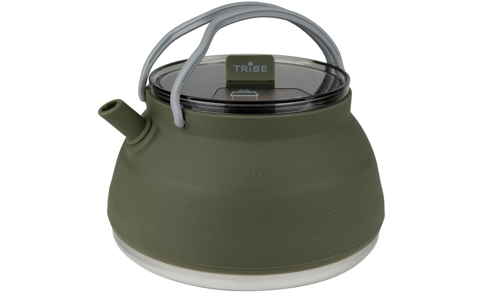 Складний туристичний чайник для пальника, Tribe на 1,5 л, харчовий силікон, Об'єм: 1,5, Колір виробника: Olive, зображення 5
