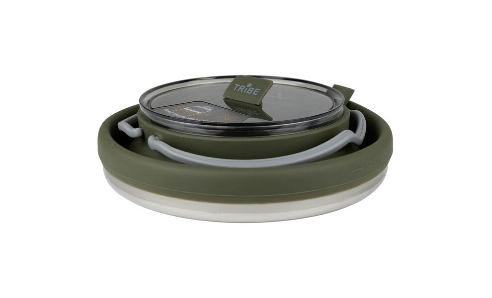 Складний туристичний чайник для пальника, Tribe на 1,5 л, харчовий силікон, Об'єм: 1,5, Колір виробника: Olive, зображення 3