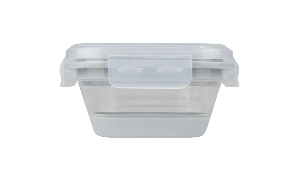 Складний туристичний герметичний контейнер для їжі Tribe Collapsible (Grey) на 500 мл, харчовий силікон, Об'єм: 500, Колір: Grey, зображення 2