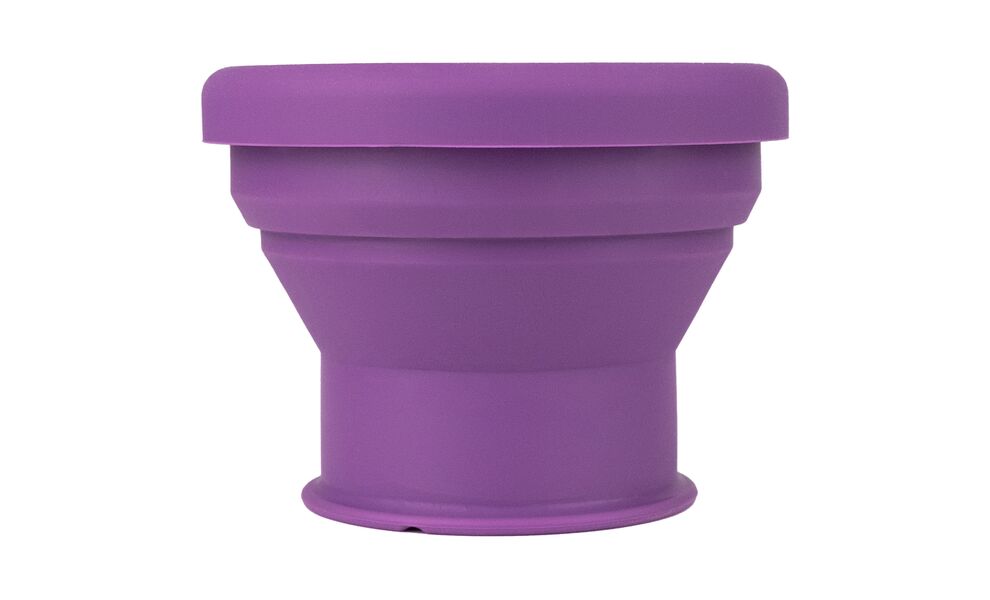 Складний туристичний стакан з кришкою Tribe Collapsible Shot (Plum) на 90 мл, харчовий силікон, Об'єм: 90, Колір: Plum, зображення 2