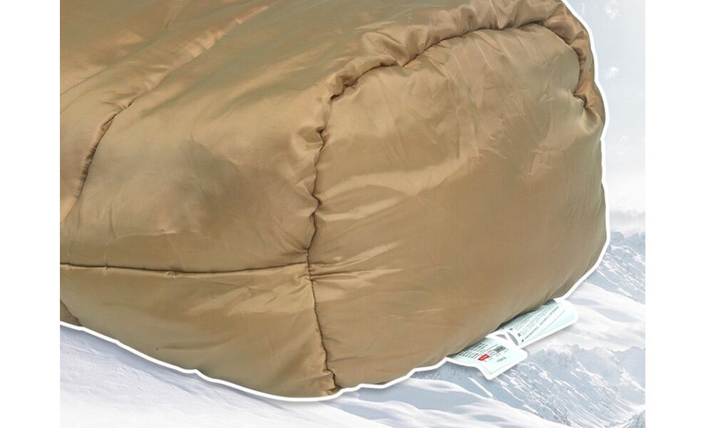 Зимовий туристичний спальник Naturehike CNK2300SD014 - MJ600 (Brown) до -12°C: з капюшоном, Максимальний зріст користувача: 195, Колір: Brown, Сторона застібки: права, зображення 5