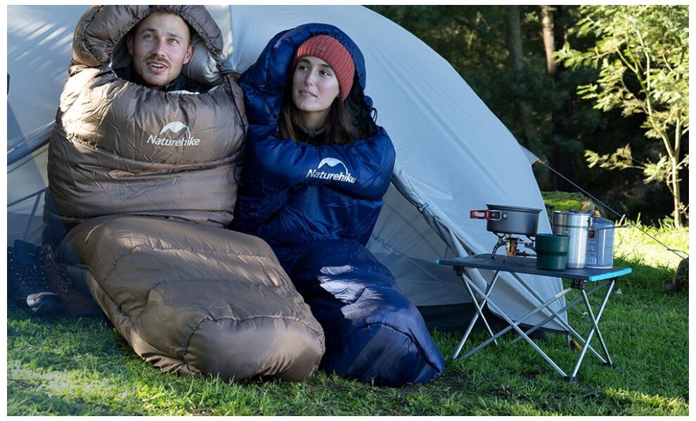 Зимовий туристичний спальник Naturehike CNK2300SD014 - MJ600 (Brown) до -12°C: з капюшоном, Максимальний зріст користувача: 195, Колір: Brown, Сторона застібки: права, зображення 8
