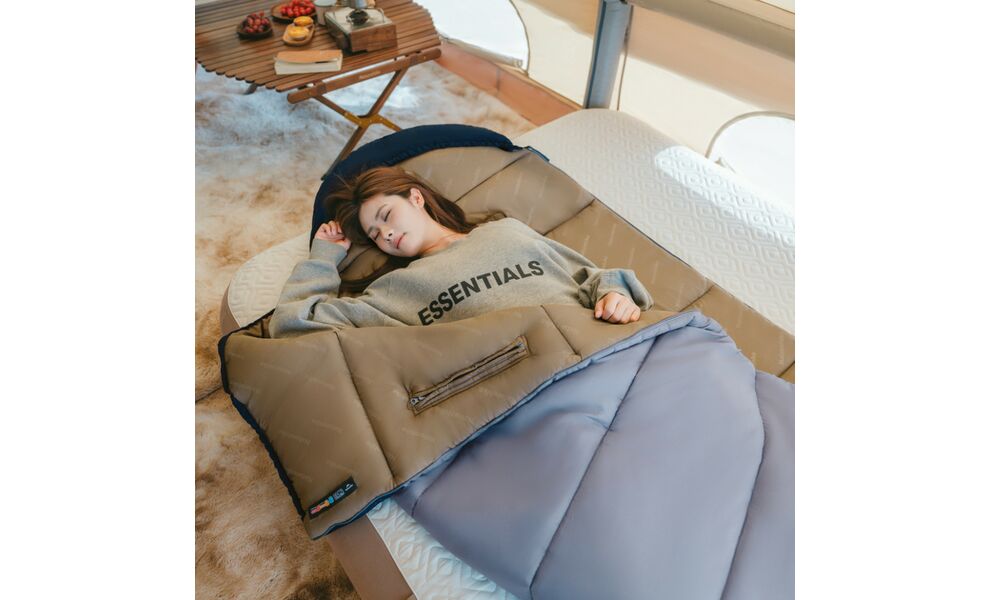 Демісезонний кемпінговий спальник-ковдра Naturehike CNK2550WS028 - U450 (Brown/Green) до -1°C: з капюшоном, Максимальний зріст користувача: 195, Колір: Brown/Green, Сторона застібки: права, зображення 9