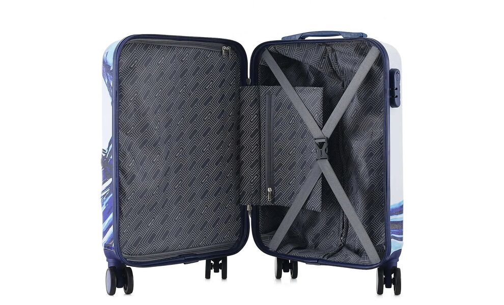 Валіза Semi Line 20" T565 - S (White/Blue Print), 44 л, Об'єм: 44, Колір виробника: White/Blue Print, зображення 6