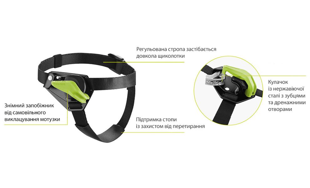 Затискач ножний Edelrid Foot Cruiser, лівий, Хват руки: лівий, зображення 2