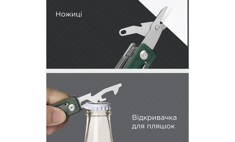 Міні-мультитул NexTool Multi Functional Knife (Khaki) - 11 функцій, Колір рукоятки: Khaki, зображення 8