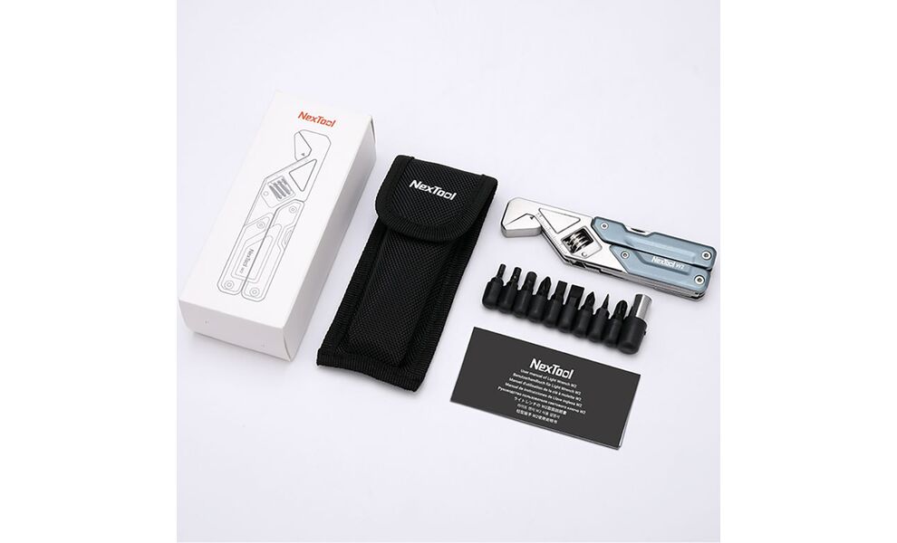 Мультитул-ключ з чохлом та бітами NexTool Light Wrench W2 - 8 функцій, зображення 9
