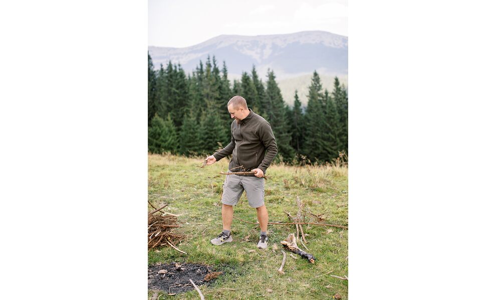 Фліска чоловіча Tribe Fleece Jacket Full Zip (Olive), Колір виробника: Olive, Розмір: 54, зображення 2