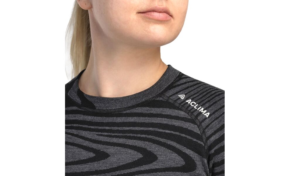 Термокофта жіноча Aclima WarmWool Crew Neck (422/Black Motion), Колір виробника: 422/Black Motion, Розмір виробника: S, зображення 7