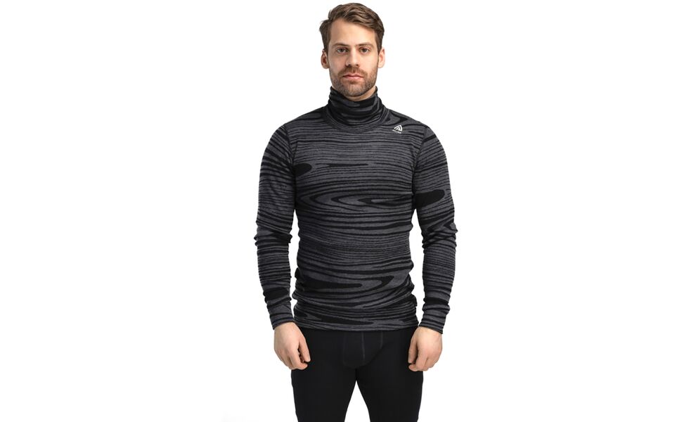 Термокофта чоловіча Aclima WarmWool Roll Neck (422/Black Motion), Колір виробника: 422/Black Motion, Розмір виробника: S, зображення 3