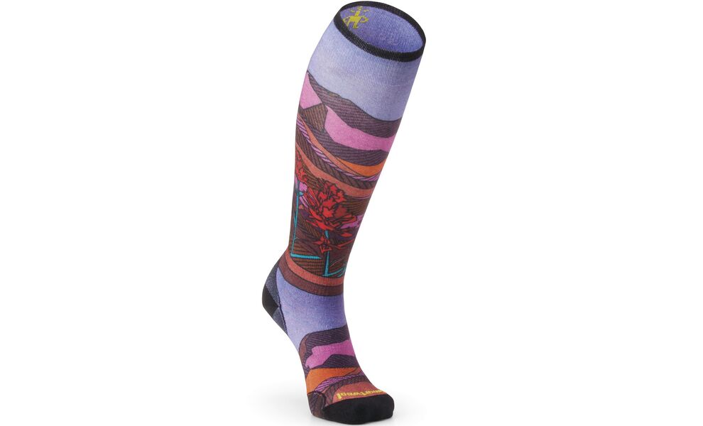 Лижні шкарпетки жіночі SmartWool Ski Zero Cushion Floral Field Print OTC - SW002165 (J33/Picante), Колір: J33/Picante, Розмір: M (EU 38-41), зображення 2