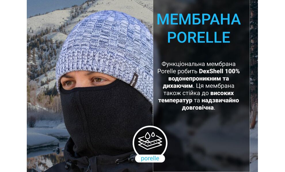 Шапка водонепроникна Dexshell Heathered Rib Knit (Shark Skin), Колір: Shark Skin, зображення 2