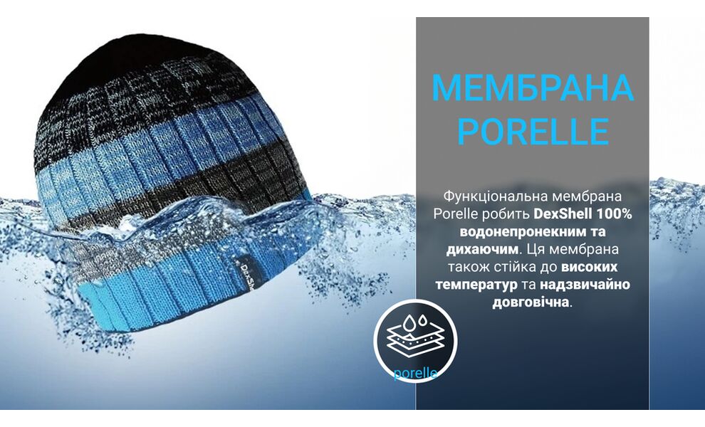 Шапка водонепроникна Dexshell Beanie Gradient (Blue), Колір: Blue, зображення 2