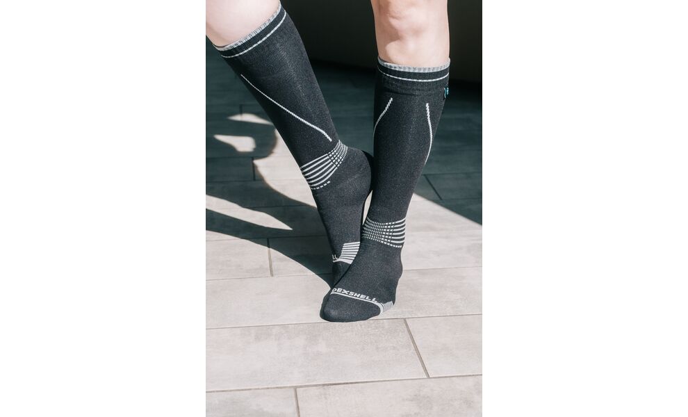 Спортивні водонепроникні шкарпетки Dexshell Longlite Socks 2.0 (Jet Black Grey), Колір: Jet Black Grey, Розмір: L (EU 43-46), зображення 10